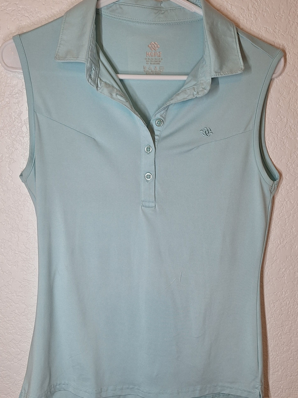 MoFiz Women's Sleeveless Golf Polo Shirt - Mint / Light Blue